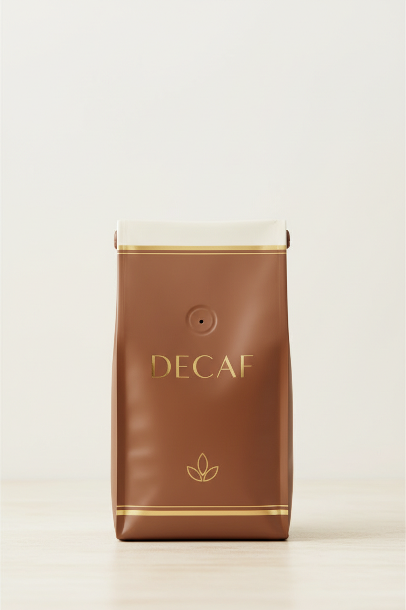 Bag of decaf coffee