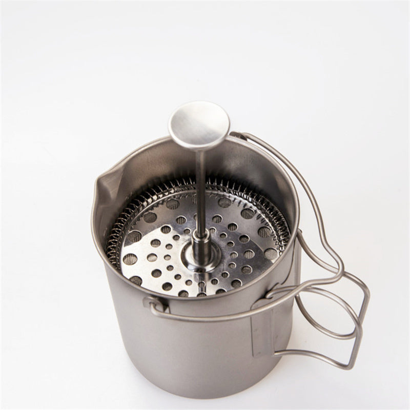eprolo Titanium French Press Coffee Pot, 750 ml, Camping Brewer