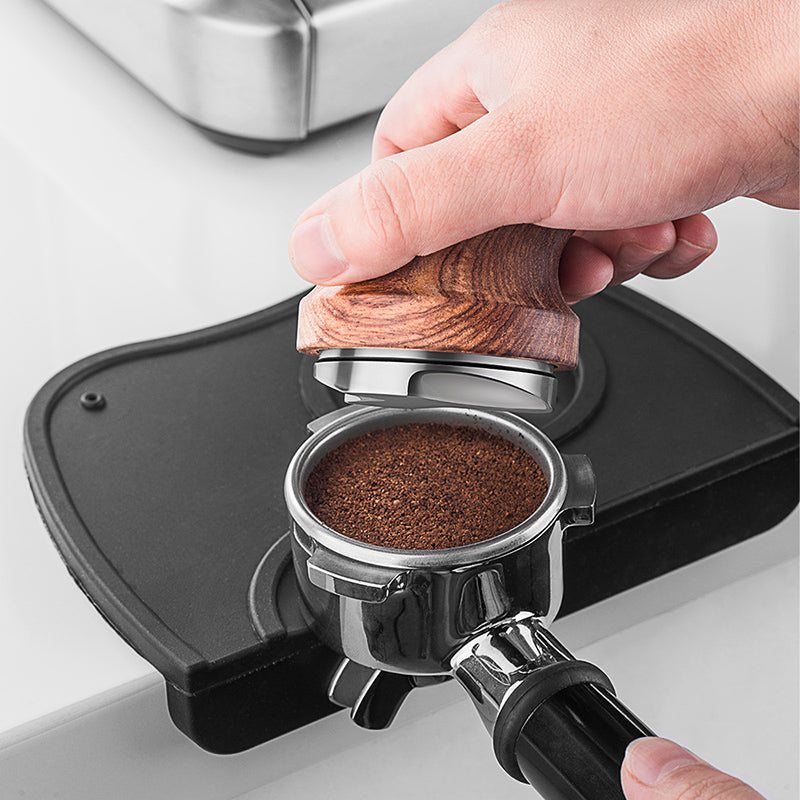 51/53/58mm Coffee Powder Filler Coffee Distributor Adjustable Depth Coffee Tamper Leveler with Walnut Wood Handle Portafilter Accessories - Shop Coffee Hobby