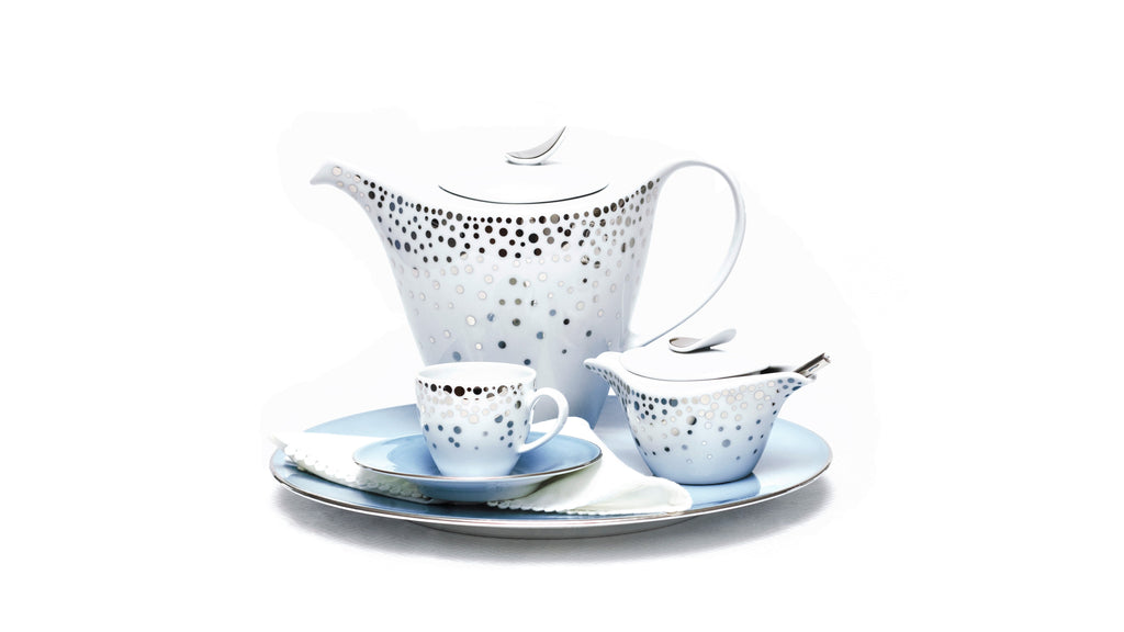 Silver Rain Espresso Cup + Saucer (Set of 2)
