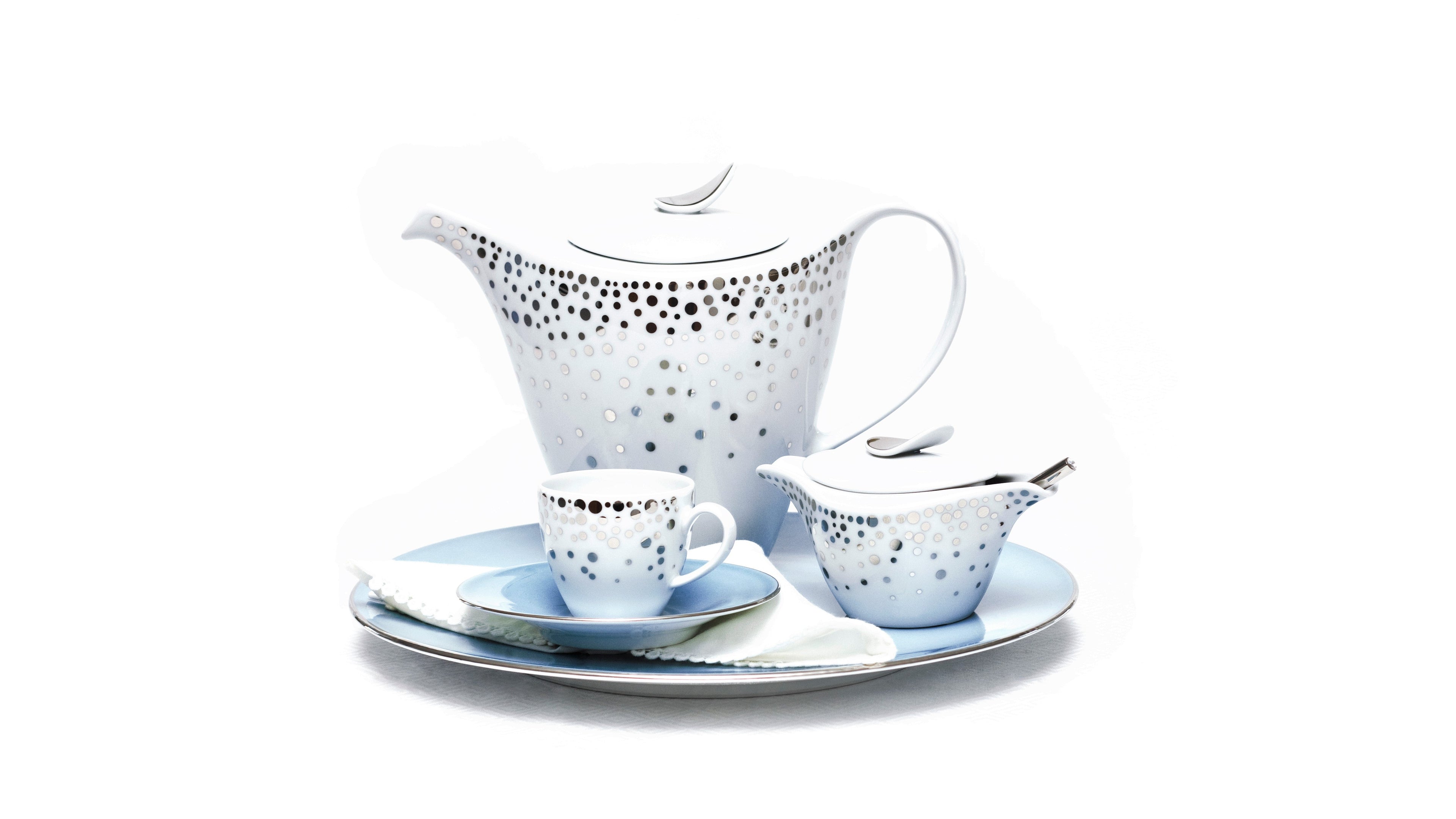 Silver Rain Espresso Cup + Saucer (Set of 2)