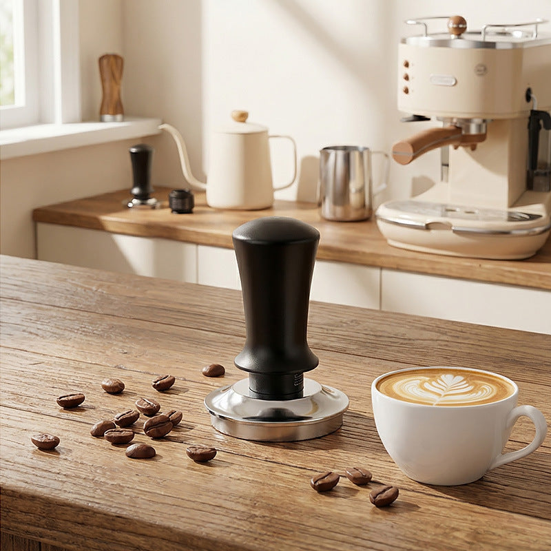 Adjustable Espresso Tamper with Depth Scale | 51mm, 53mm & 58mm | Black & Silver