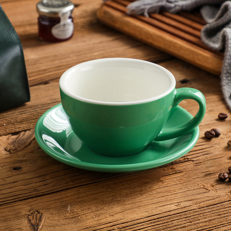 Cyan Nordic-Style Ceramic Latte Art Cup, 300 ml