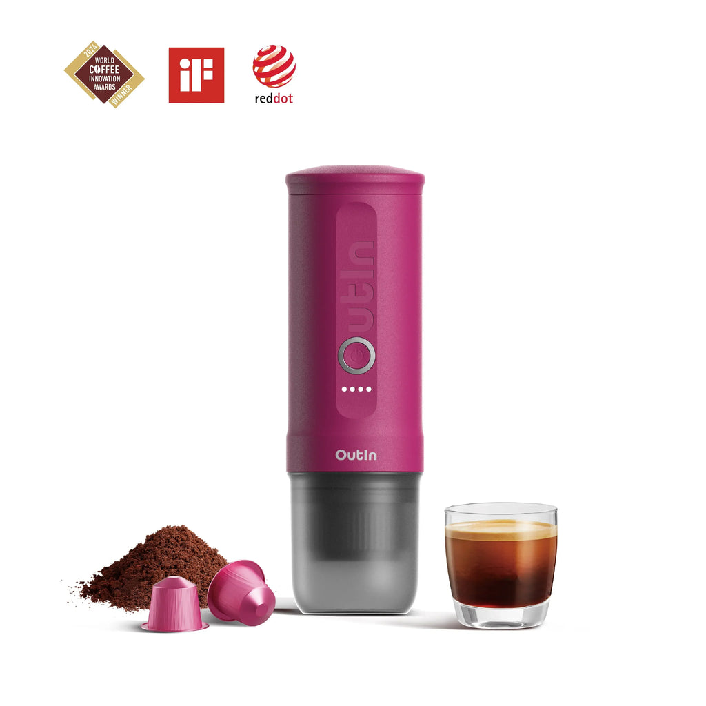 OutIn Nano Portable Electric Espresso Maker – Fuchsia Pink