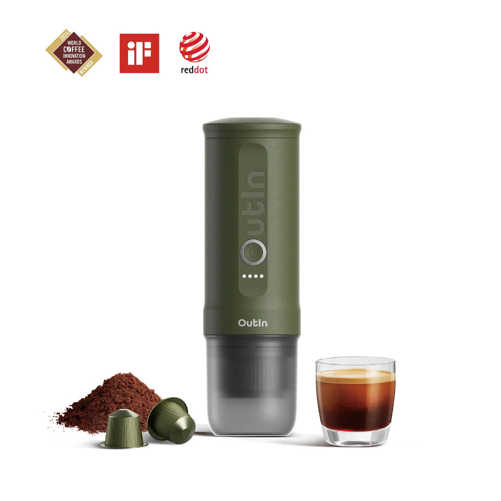 OutIn Nano Portable Electric Espresso Maker – Forest Green