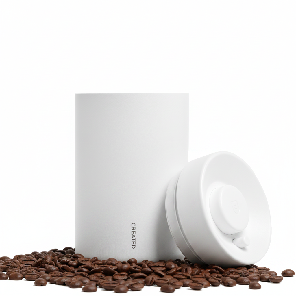 Created Co. Reserve Coffee Canister | Vacuum Seal | 12oz | White