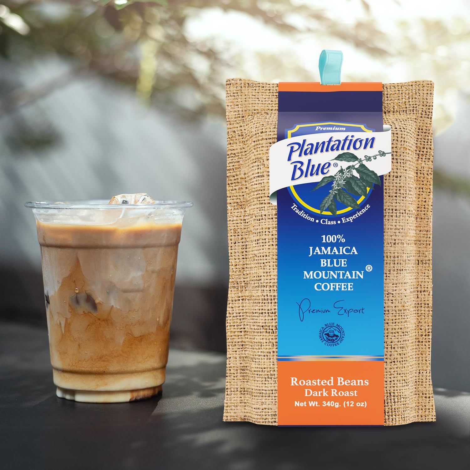Plantation Blue 100% Jamaica Blue Mountain Coffee - Dark Roasted Beans (12oz) - Shop Coffee Hobby