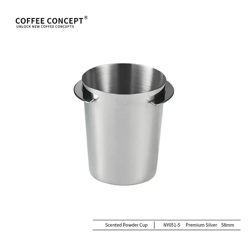 Inverted Aroma Dosing Cup for Espresso – 51mm / 53–54mm / 58mm | Frosted Black or Silver