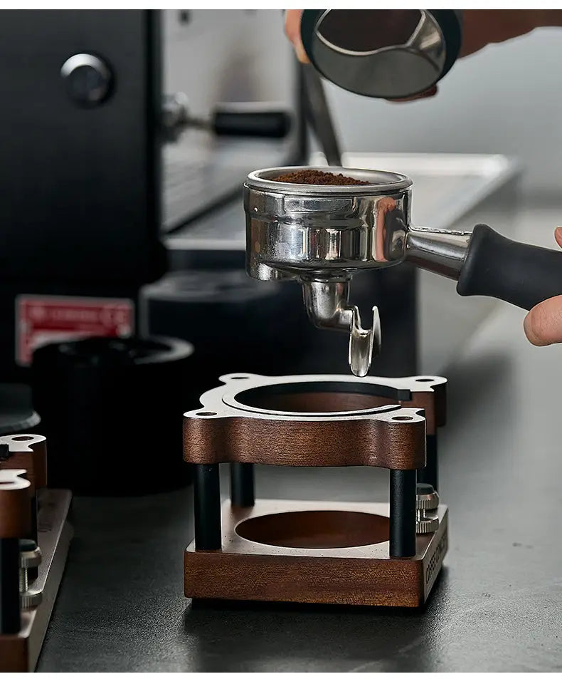 Cute Bear Espresso Tamper Set with Walnut Stand - Gift for Coffee Lovers Under $29