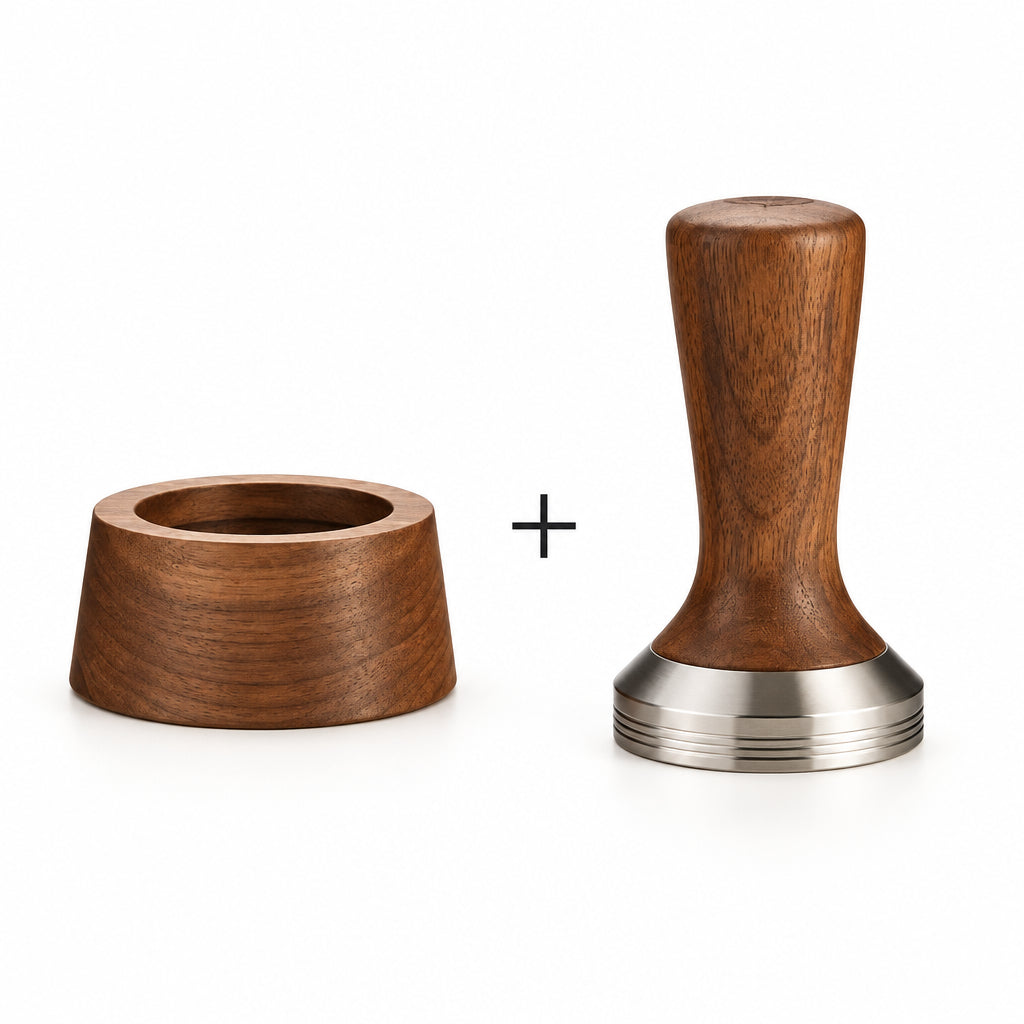 COFFEECONCEPT Walnut Espresso Tamper – 58mm Stainless Steel Base, Walnut Wood Series