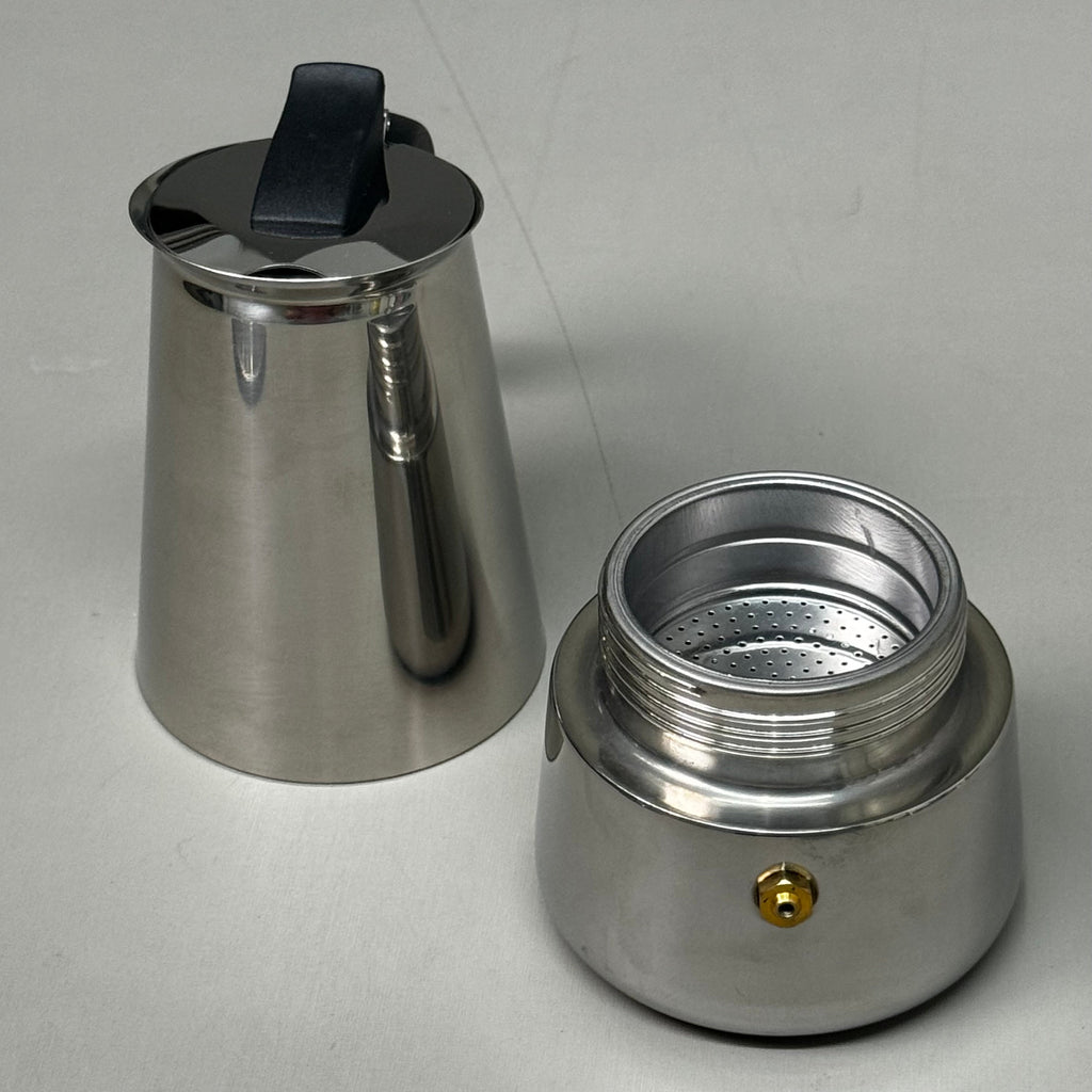 Cook Prep Eat 5-Piece Stainless Steel Stovetop Espresso Maker Set with Cups