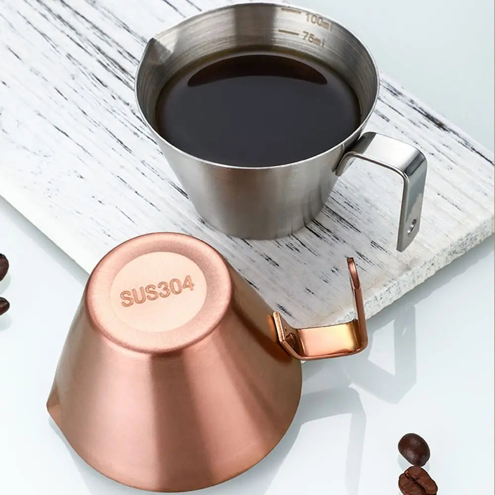 100ml Stainless Steel Espresso Measuring Cup with Pour Spout