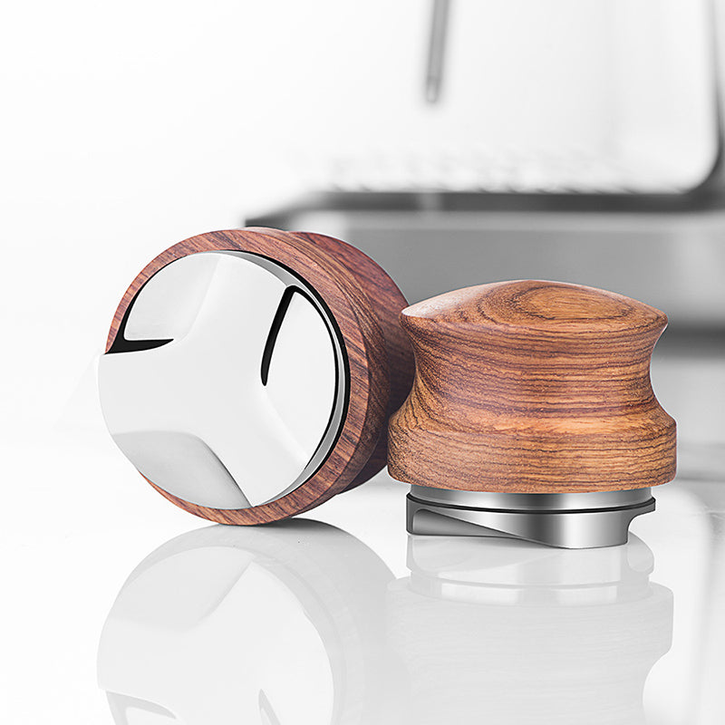 51/53/58mm Coffee Powder Filler Coffee Distributor Adjustable Depth Coffee Tamper Leveler with Walnut Wood Handle Portafilter Accessories - Shop Coffee Hobby