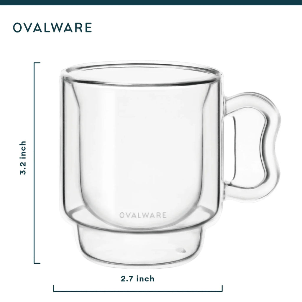 Double‑Wall Espresso Cups – 120ml / 4oz Borosilicate Glass (Set of 2 or 4) – Ovalware