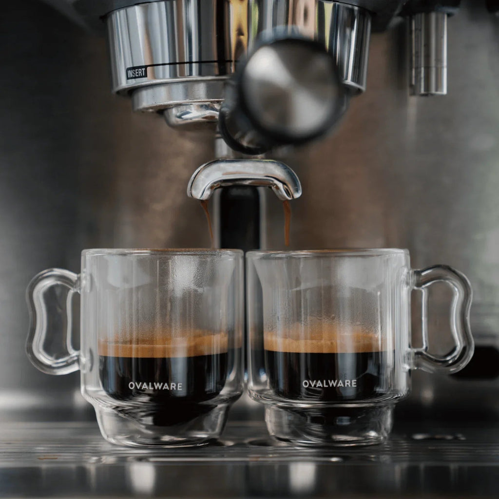Double‑Wall Espresso Cups – 120ml / 4oz Borosilicate Glass (Set of 2 or 4) – Ovalware