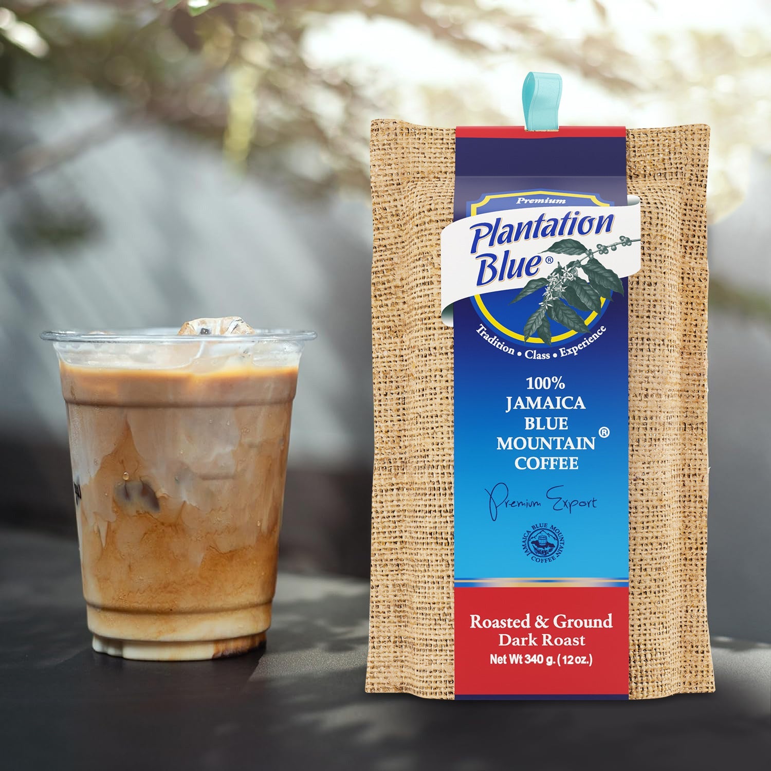 Plantation Blue 100% Jamaica Blue Mountain Coffee - Dark Roasted & Ground (12oz) - Shop Coffee Hobby