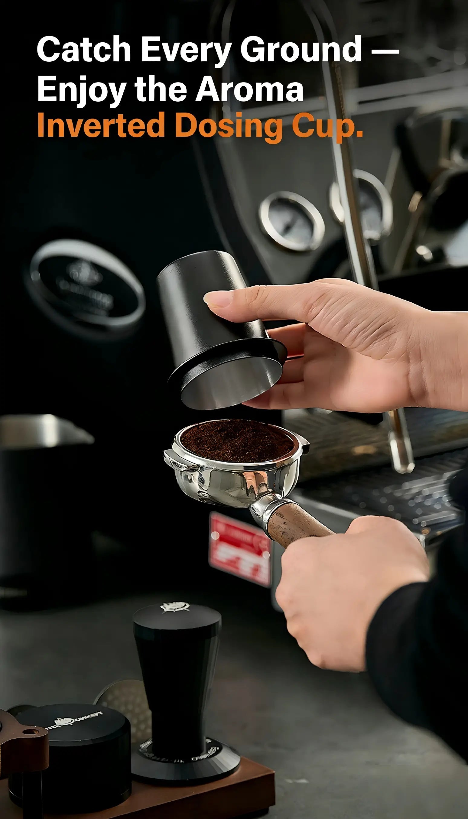 Inverted Aroma Espresso Dosing Cup – 51mm / 53–54mm / 58mm Stainless Steel