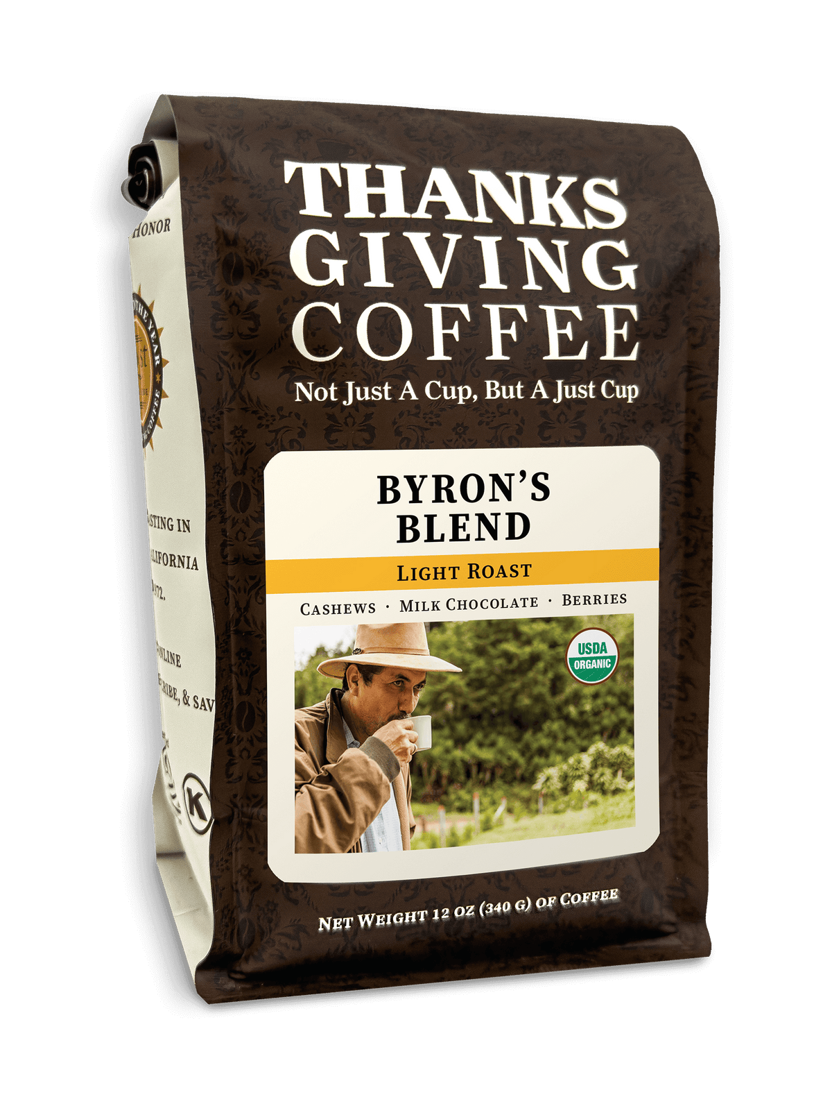 Thanksgiving Coffee Company Byron's Blend Light Roast Maracaturra Coffee Whole Bean / 12oz Bag