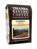 Thanksgiving Coffee Company Ethiopia Natural – Light Roast Single-Origin Coffee Whole Bean / 12oz Bag