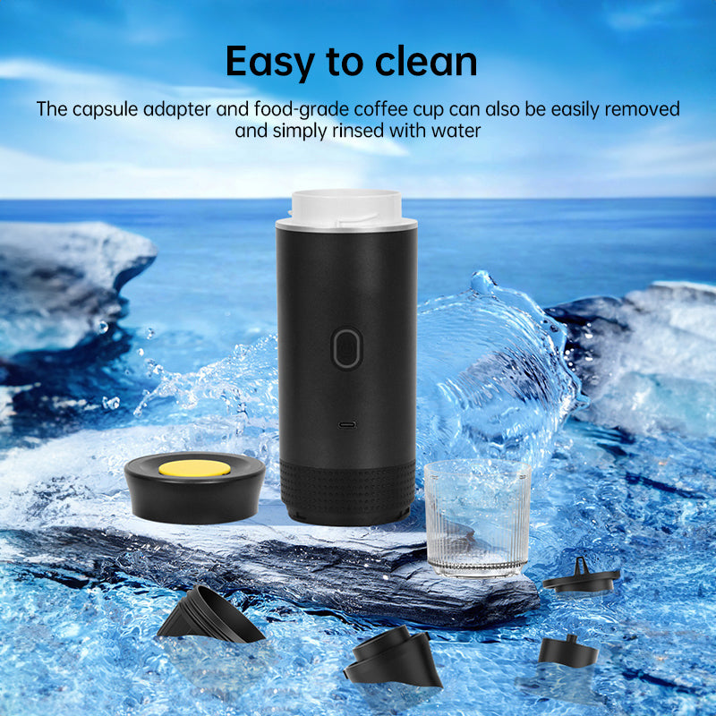 3-in-1 Portable Espresso Maker for Ground Coffee & Capsules, USB-C version shown.