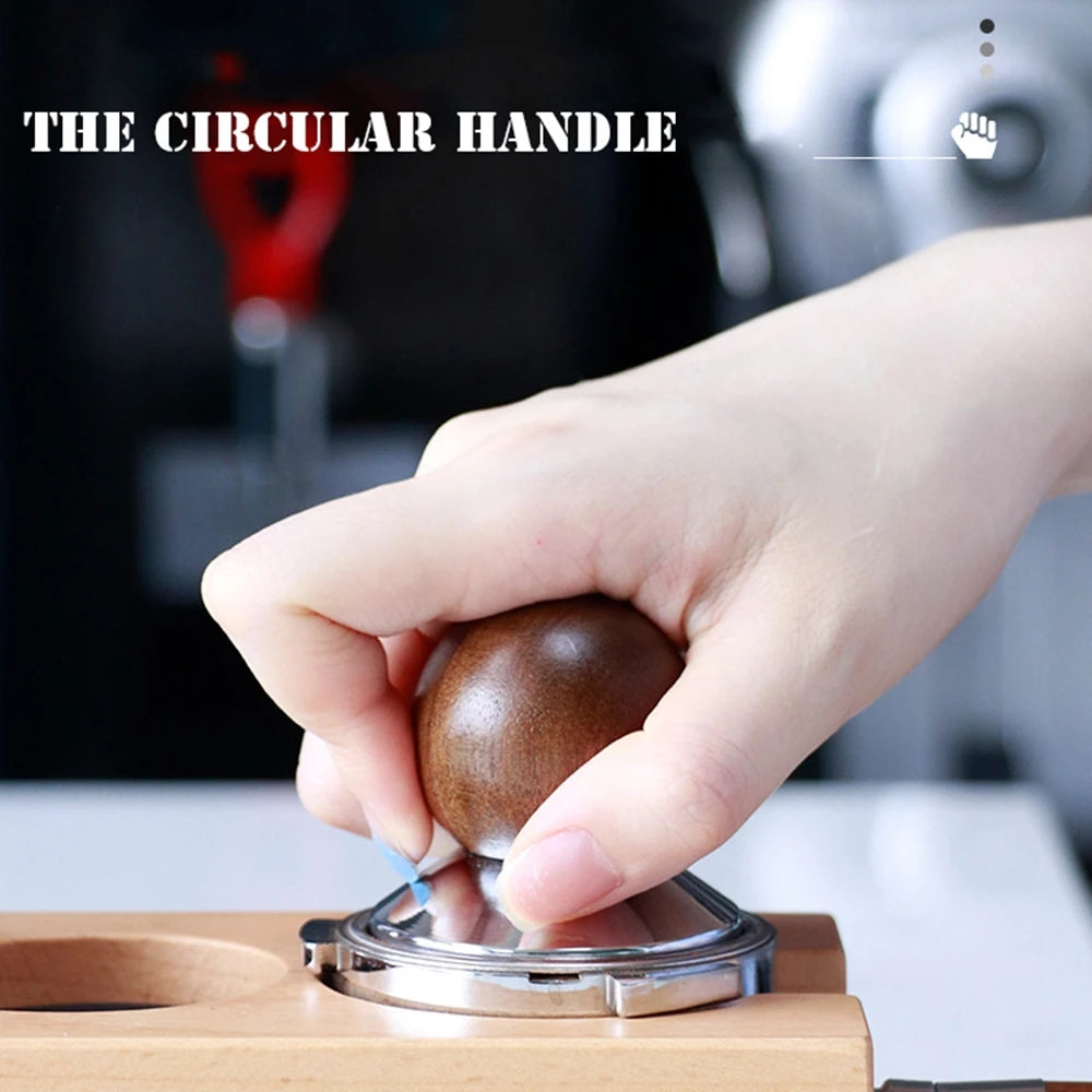 Coffee Tamper Walnut/Beech Handle 304Stainless Steel Coffee Powder Hammer - Shop Coffee Hobby