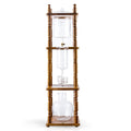 Yama Glass Cold Brew Tower – Curved Brown Wood Frame – 25 Cup / 100 oz