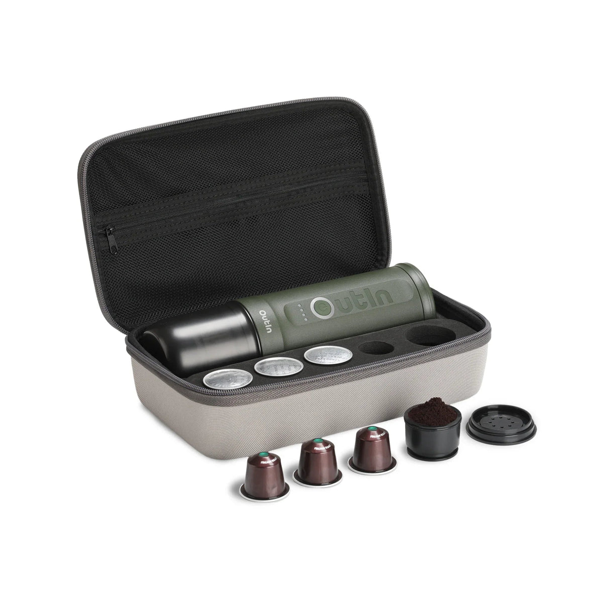 OutIn Nano Portable Espresso Gift Set – Forest Green