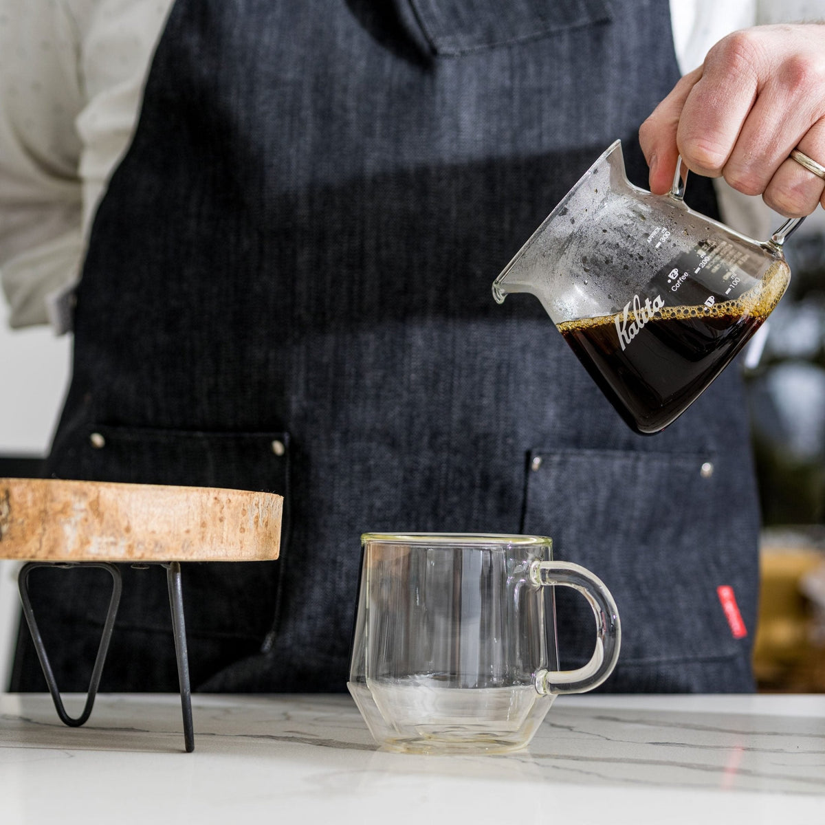 Espresso Parts Kalita Wave 300 ml Glass Coffee Server in clear glass
