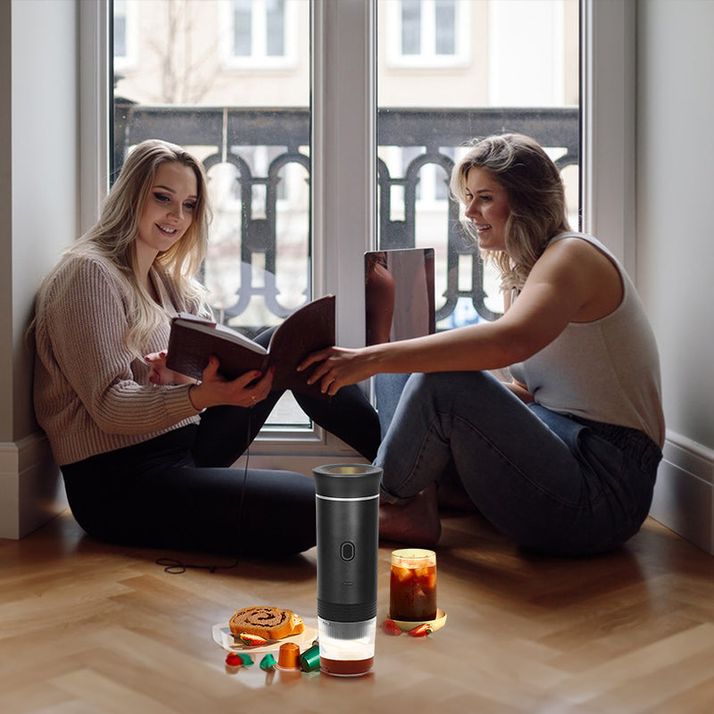 3-in-1 Portable Espresso Maker for Ground Coffee & Capsules, USB-C charged model