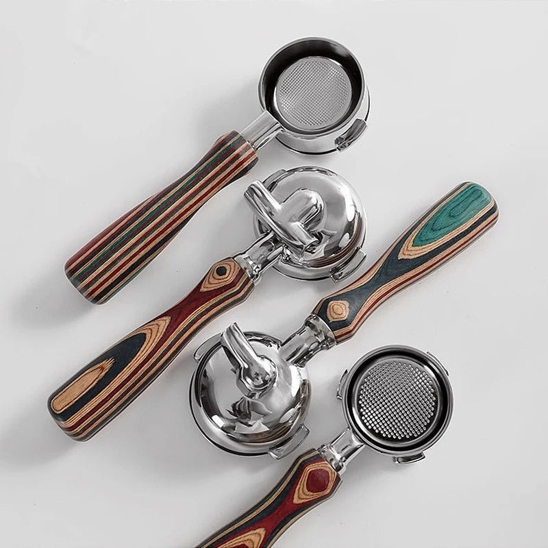Bottomless Portafilter Handle – Colored Wood (Delonghi, Breville, Nuova, Expobar)