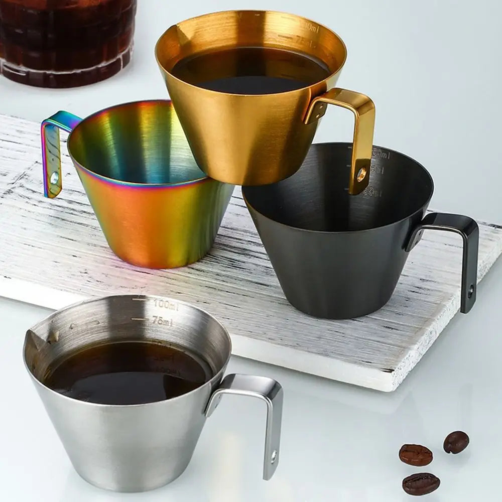 100ml Stainless Steel Espresso Measuring Cup with Pour Spout