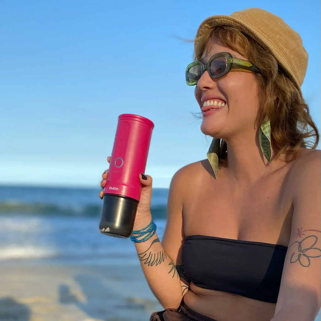 OutIn Nano Portable Electric Espresso Maker – Fuchsia Pink