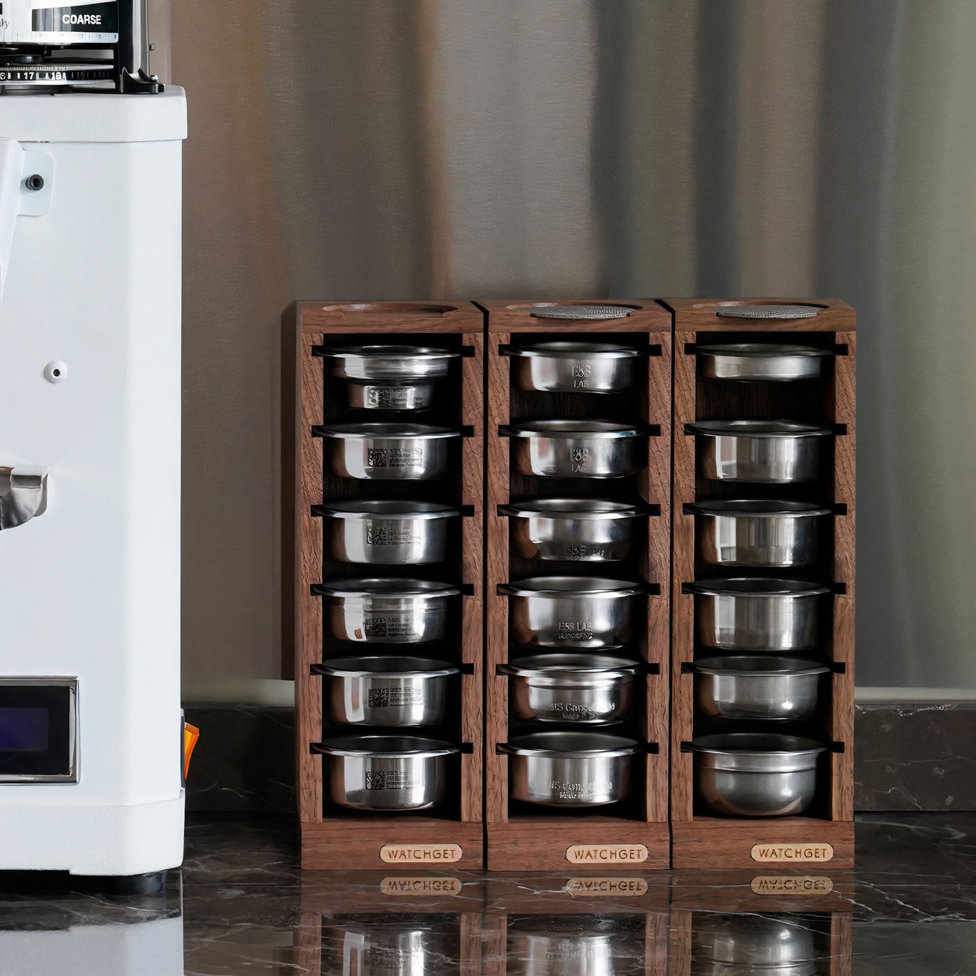 Walnut Filter Baskets Storage - Shop Coffee Hobby