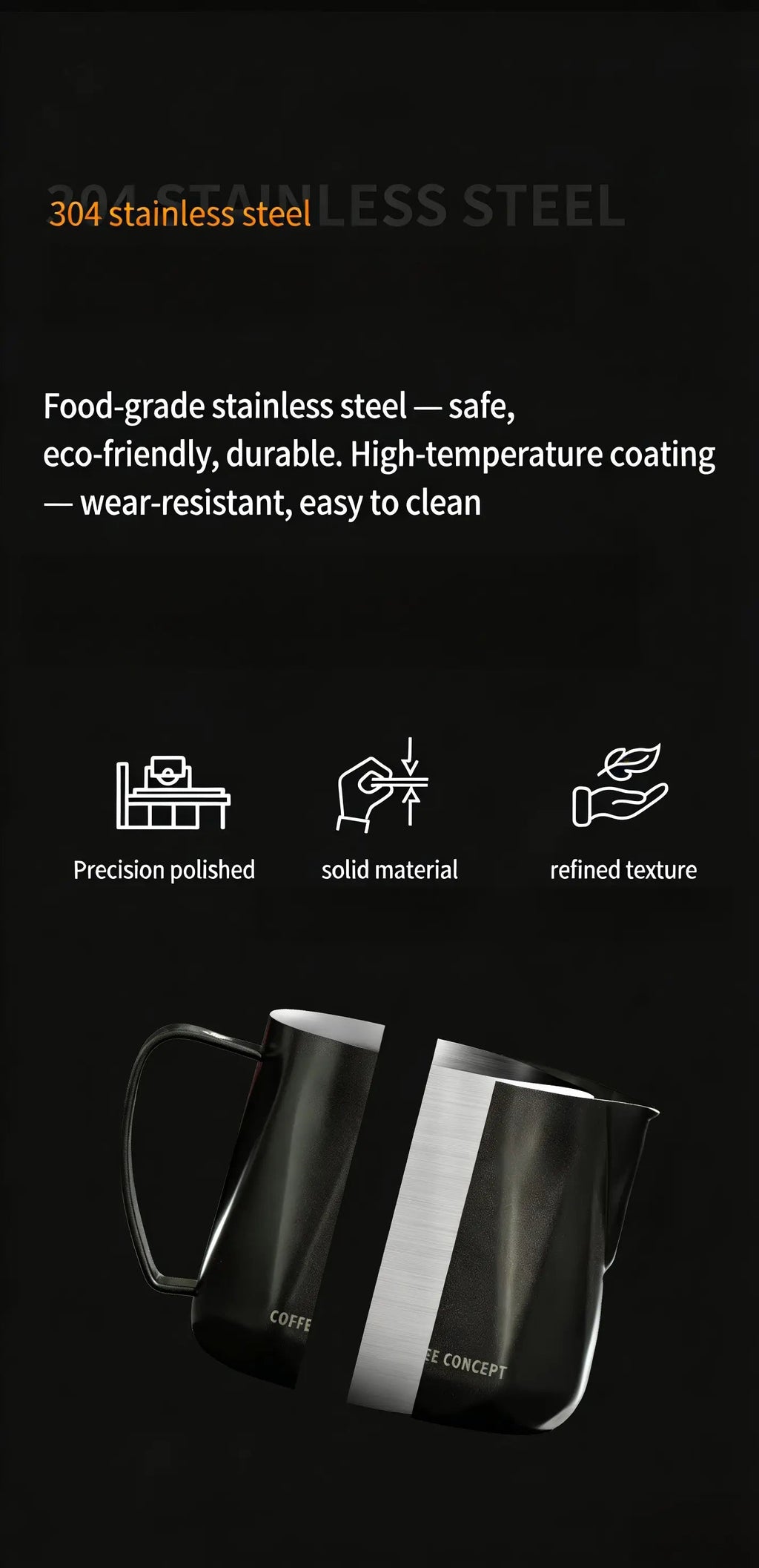 Best Geometric Milk Pitcher for Latte Art - Diamond Faceted 350ml/600ml