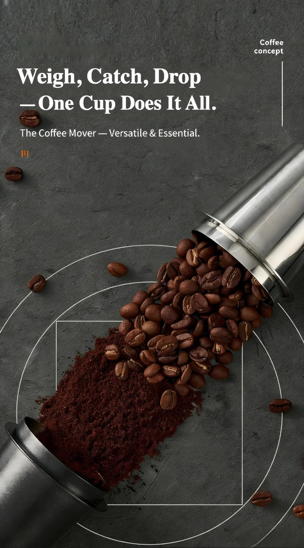 Inverted Aroma Espresso Dosing Cup – 51mm / 53–54mm / 58mm Stainless Steel