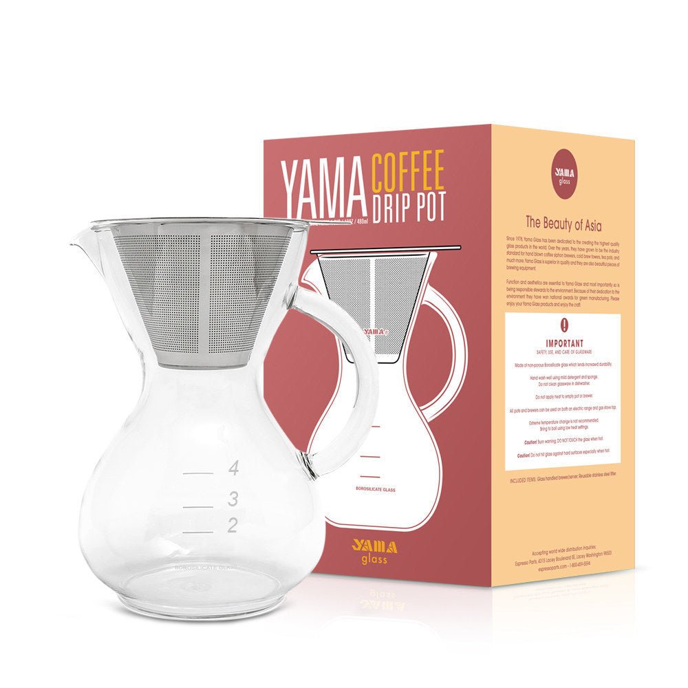 Yama Glass Pour-Over Coffee Drip Pot with Reusable Filter - 20 oz