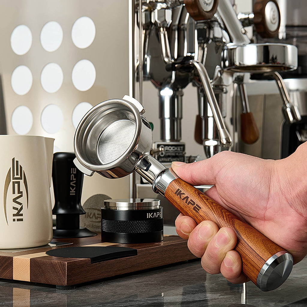 Solid Wood Handle Bottomless Portafilter - Shop Coffee Hobby