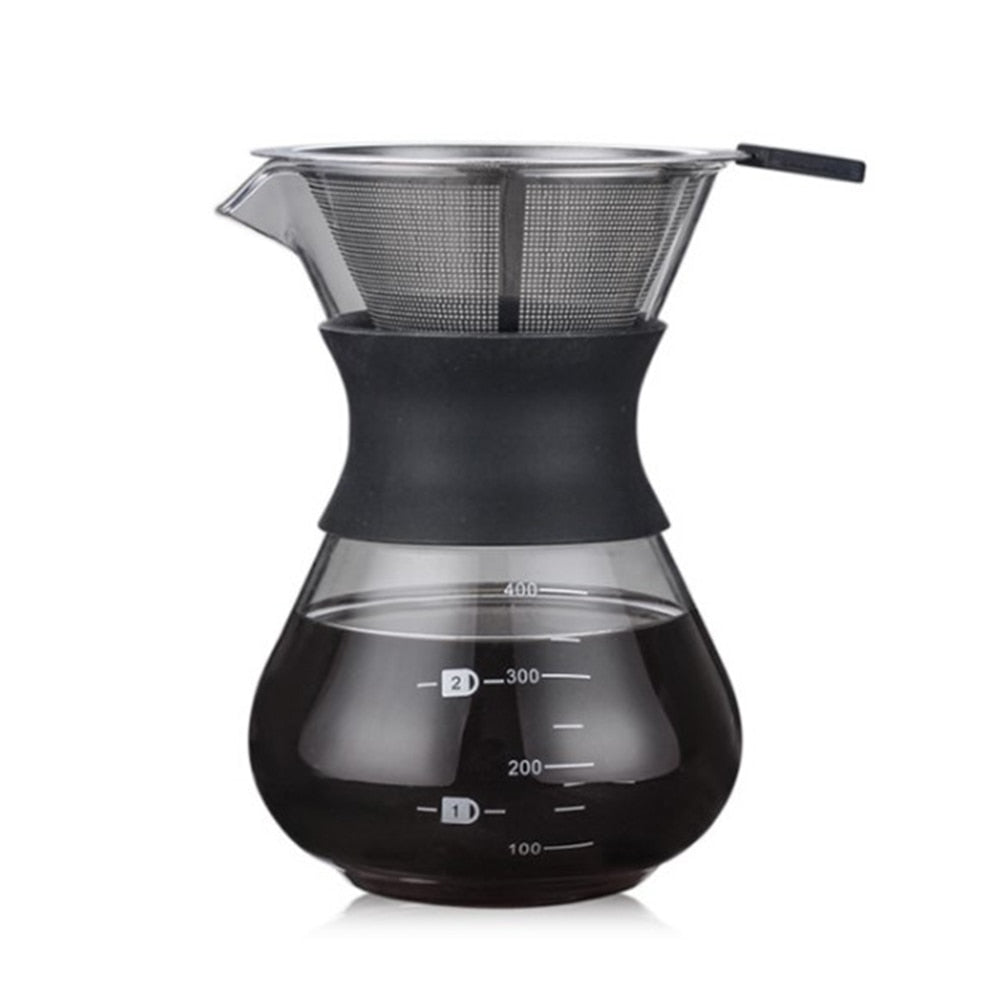 Stainless Steel Paperless Pour Over Dripper | Reusable Coffee Filter | 200ml & 400ml
