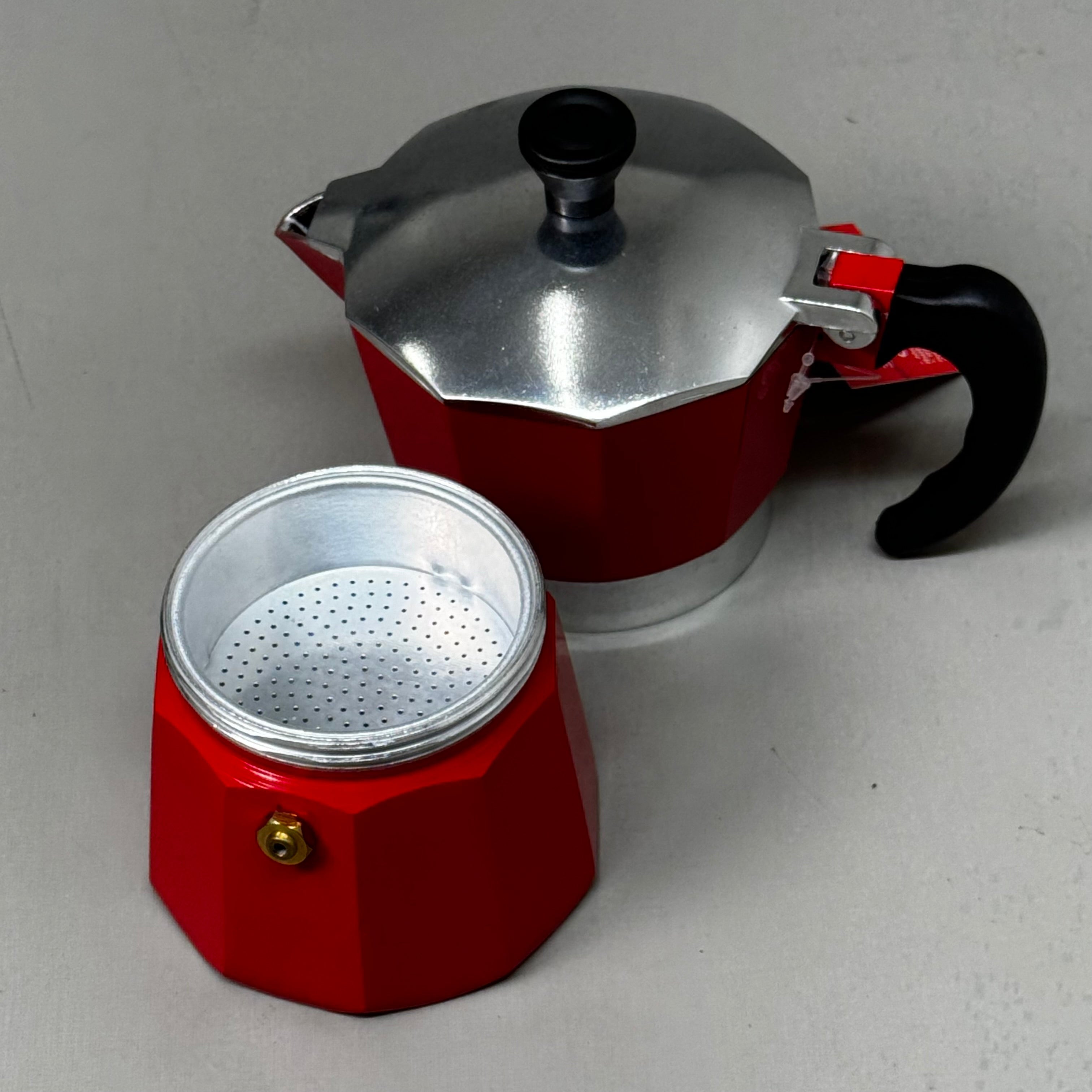 Cook Prep Eat 3-Cup Stovetop Espresso Maker – Aluminum with Stay-Cool Handle