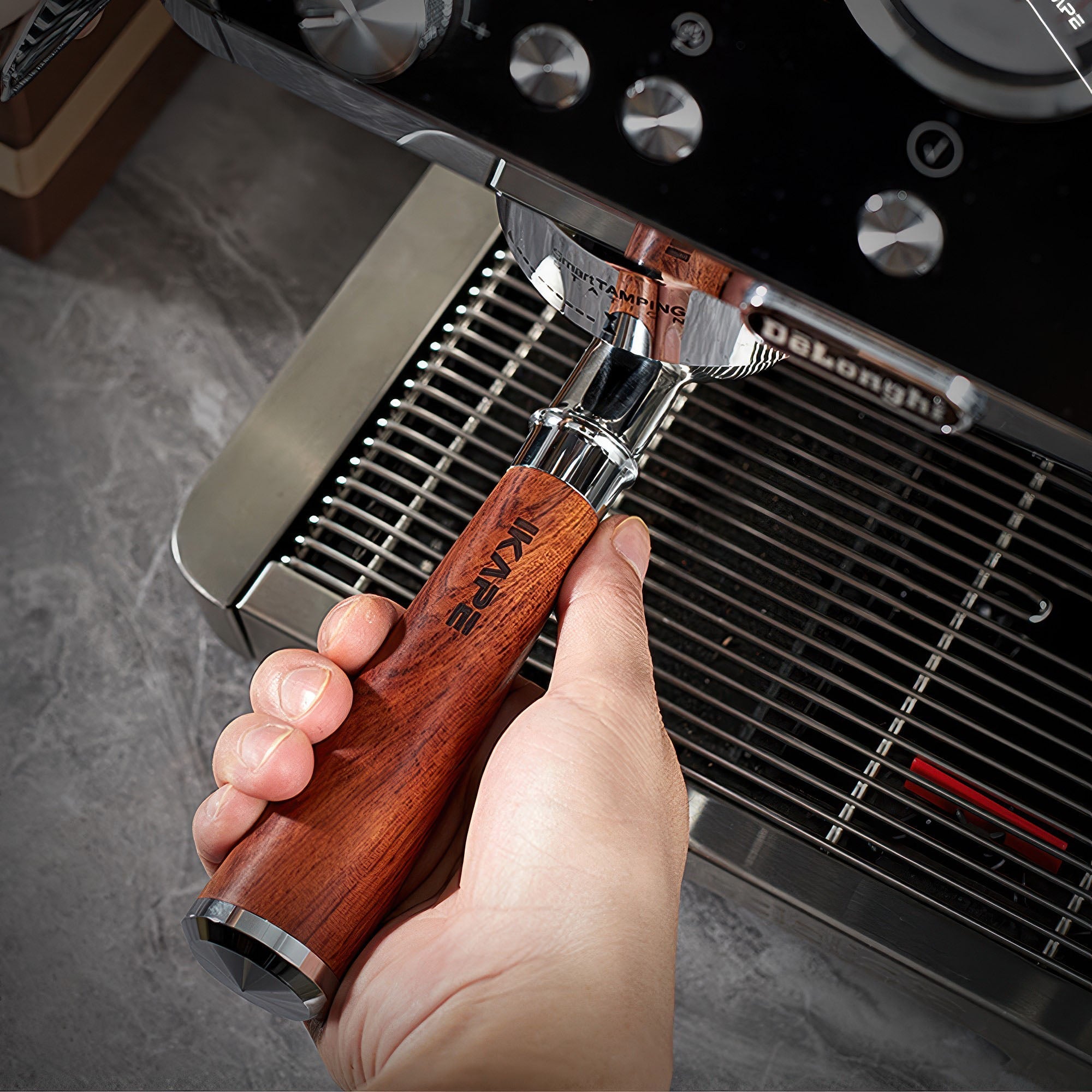 Solid Wood Handle Bottomless Portafilter - Shop Coffee Hobby
