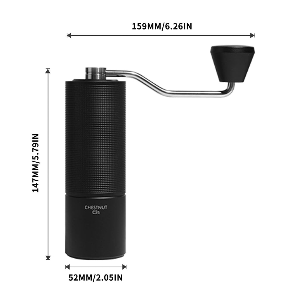 TIMEMORE Chestnut C3S Manual Coffee Grinder, Black S2C Burr version