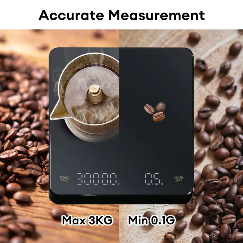 Digital Coffee Scale with Timer – 0.1g to 3kg, USB-C