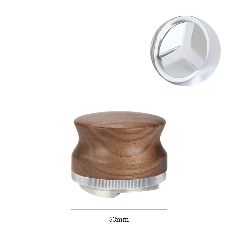 Coffee Distributor Adjustable Depth Coffee Tamper Leveler with Walnut Wood Handle - Shop Coffee Hobby