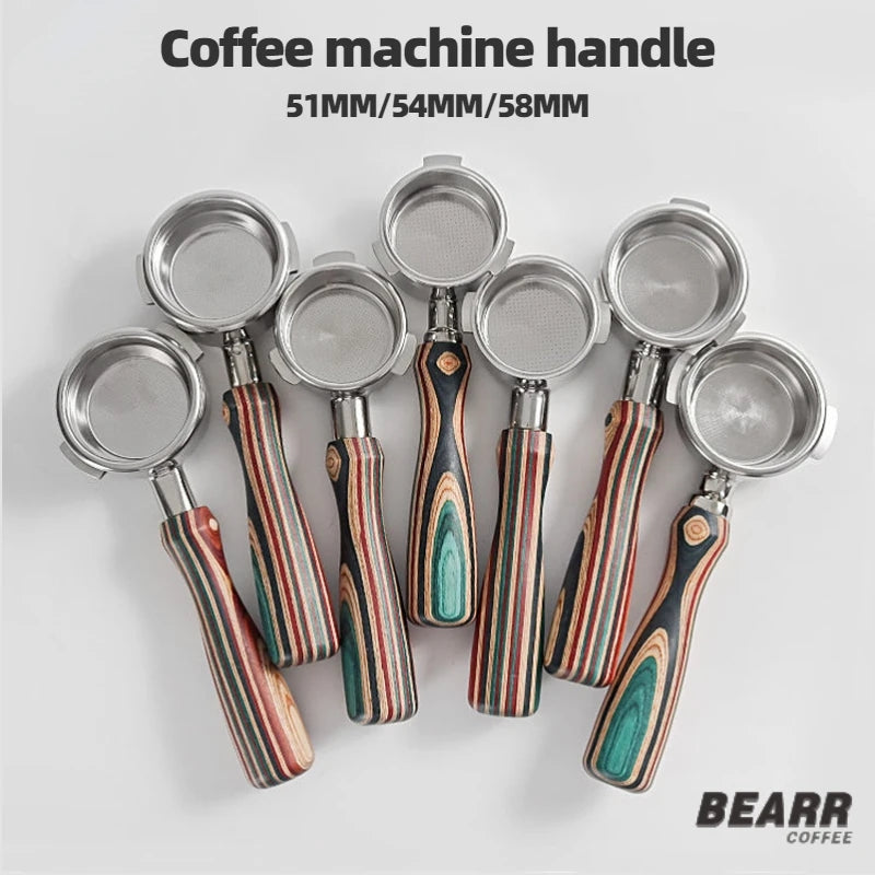 Colored wood bottomless coffee machine handle Italian coffee machine handle - Shop Coffee Hobby