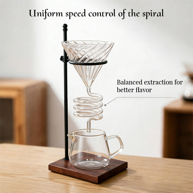 Spiral-Design Dripper for pour-over coffee brewing.