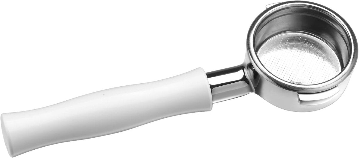 58mm Bottomless Portafilter for La Marzocco – 18g Basket Included, Anodized Aluminum (White) - Shop Coffee Hobby