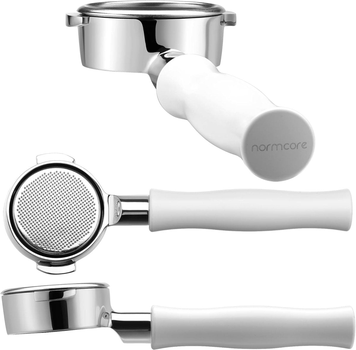 58mm Bottomless Portafilter for La Marzocco – 18g Basket Included, Anodized Aluminum (White) - Shop Coffee Hobby