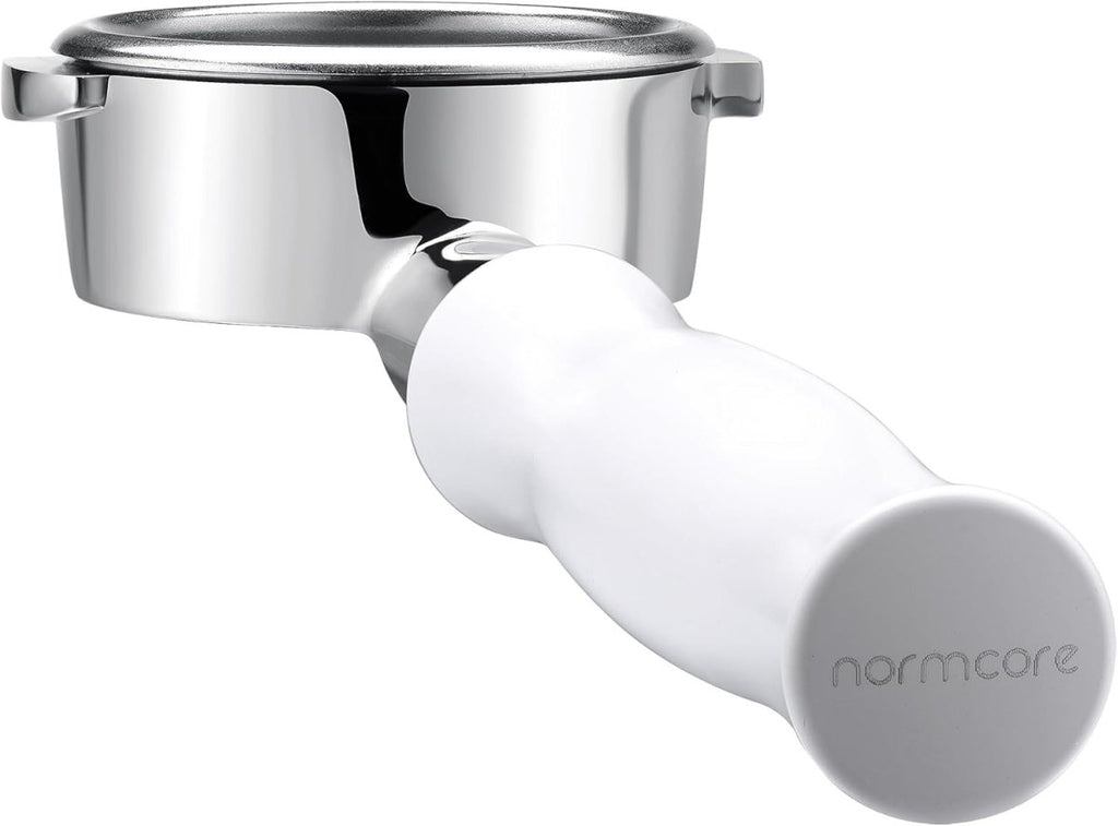 58mm Bottomless Portafilter for La Marzocco – 18g Basket Included, Anodized Aluminum (White) - Shop Coffee Hobby