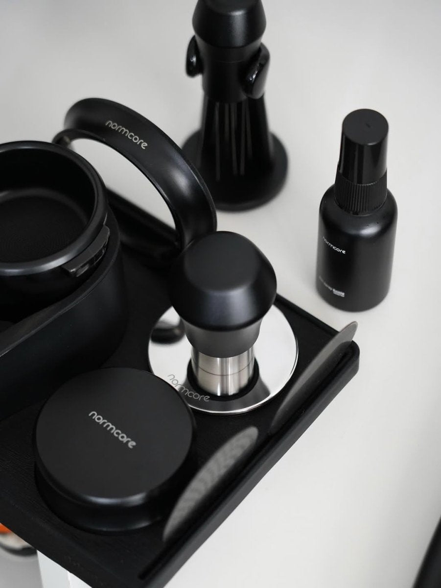 58Mm Coffee Tamper V4.1 Mini, Spring-Loaded with Click Feedback, Compatible with 58Mm Espresso Machines Portafilter, Anodized Aluminum Handle and Silcone Stand, Black - Shop Coffee Hobby