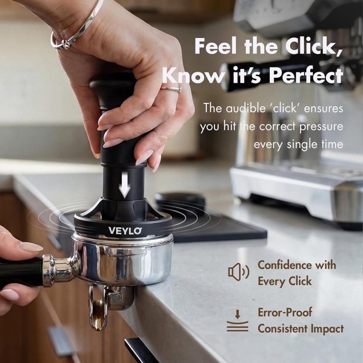 58Mm Espresso Tamper (58.35Mm Base), Adjustable 20-30 Lb Calibrated Coffee Tamper with Audible Click Feedback, 24-Click Precision Dial, 20/25/30 Lb Marks, No Spring Swap, Stainless Steel Flat Base - Shop Coffee Hobby